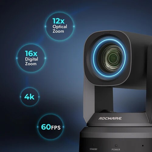 Videokonferenčna PTZ kamera Rocware RC841UX 4K@60fps - slika 2